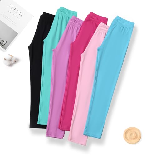 6 Pack Girls Leggings Yoga Leggings for Girls Soft Stretchy Pants Kids Basic Solid School Pants2