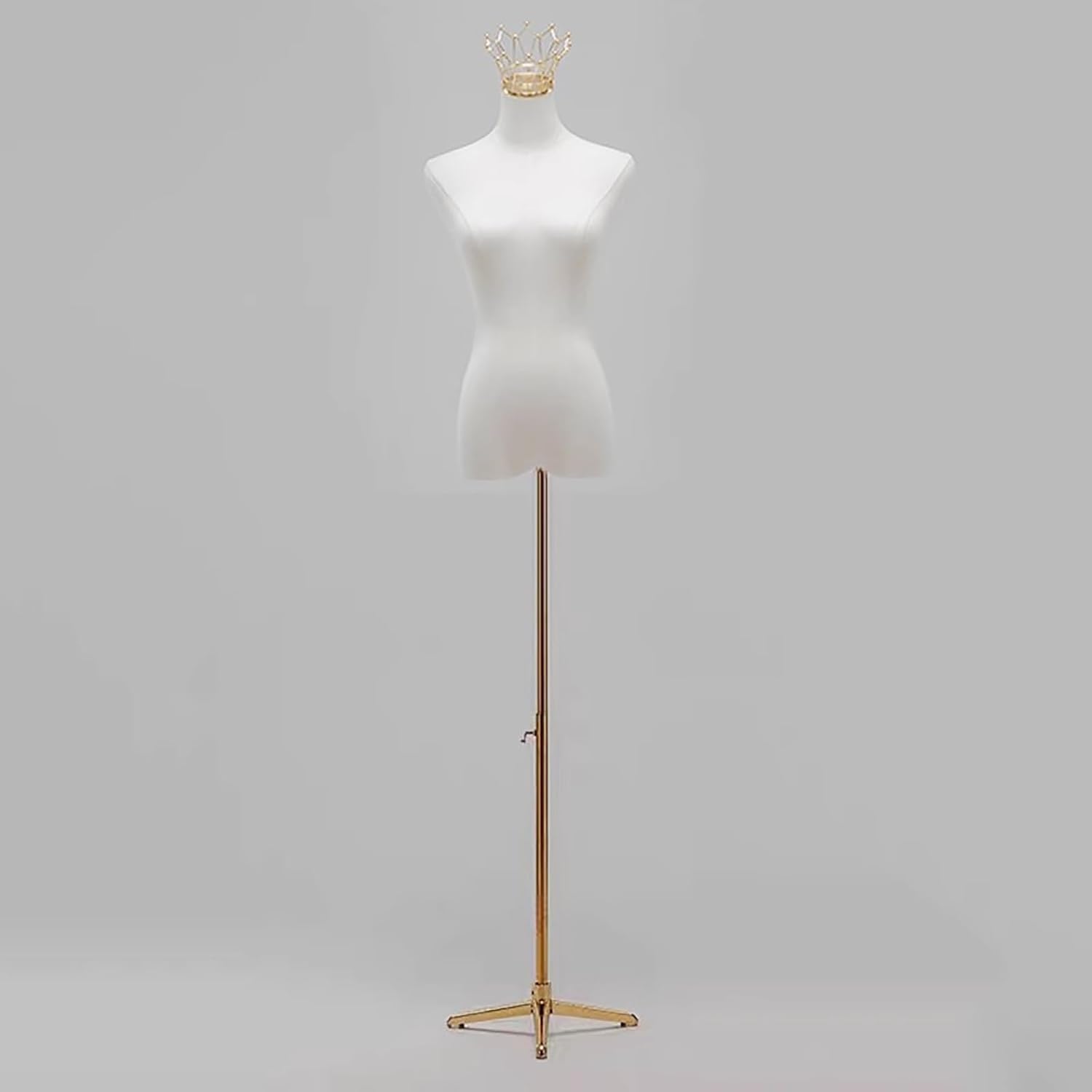 CONGRUI Dress Dummy, Female Body Form Torso Princess Crown, Mannequin for Gowns or Boutique Display(Gold,XL)