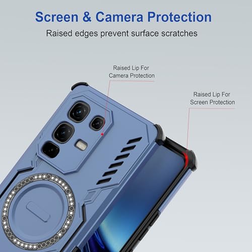 Image of Zapcase Back Case Cover for Infinix Note 50s 5G+ | Magnetic Case with Built-in Metal Ring | Supports MagSafe Charger, Wallet & Car Mount | Shockproof Hybrid PC + TPU | Blue