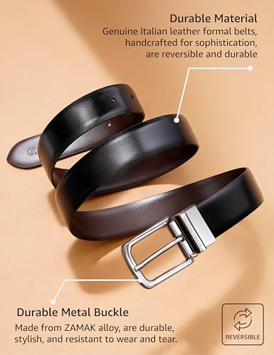 Image of Symbol Premium Men's Reversible Italian Leather Formal Belt (Brown /Black)