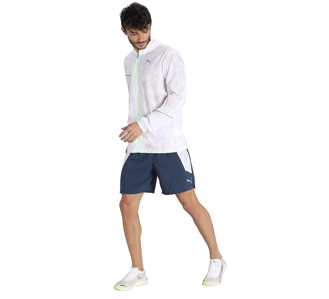 Puma Herren Run Graphic Hooded Jacket Laufbekleidung Laufjacke Weiß - L