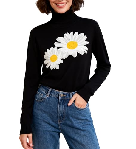 SangTree Women's Turtleneck Knit Sweater