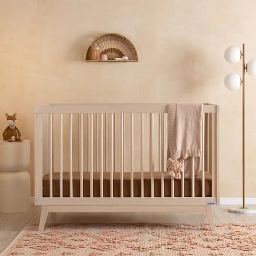 Image of dadada Baby Soho 3-in-1 Convertible Wooden Crib to Toddler Bed - Made in Italy, GREENGUARD Gold Certified, Baby-Safe Finish, Handcrafted Beechwood, Modern Design, 3 Adjustable Heights (Natural Wash)