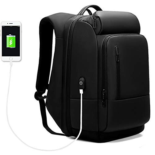 Business Laptop Backpack Water Repellent Functional Travel Laptop Bag with USB Charging Port
