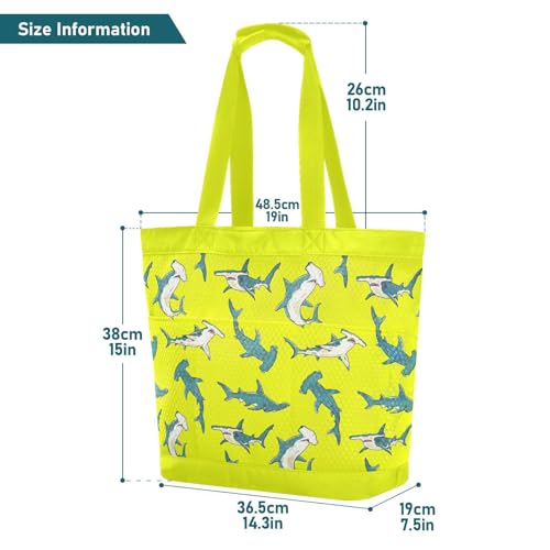 Waterproof Beach Tote Pool Bags for Women Sharks Large Gym Tote Carry On Bag Compartment for Weekender Travel3