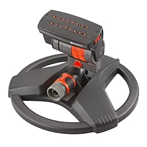 GARDENA (84-BZMX) Up to 2300 Sq Ft, ZoomMaxx Adjustable Oscillating Sprinkler on Weighted Base for Watering of Lawn, Yard and Garden. Includes Gardena Quick Connector System to Connect to Hose.