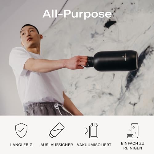 waterdrop® All Purpose Thermos Flask 1.9 L, Insulated Stainless Steel Drinking Bottle, Cold for 24 Hours - 12 Hours Hot, Leak-proof & Shatterproof
