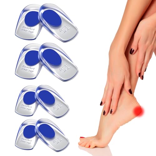 Venprodium 4 Paires Talonnette Gel pour Taille 35-40 et 41-46, Talonnette Epine Calcaneenne en Silicone, Soulage Douleurs Pieds Semelle Talon, Talonette pour...