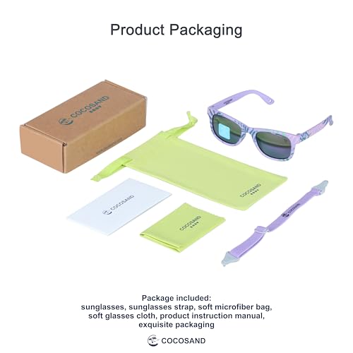 Image of COCOSAND Flexible Polarized Baby Sunglasses with Strap | UV Protection, Bendable, For Toddler Infant Newborn Girl Boy, Age 0-24 Months