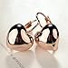 Simple Smooth Heart Leverback Earrings Fashion Jewelry for Women (Rose Gold Plated)