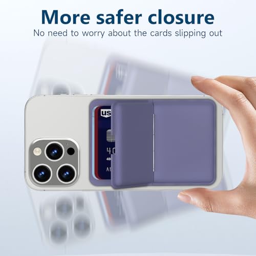 Image of Asstar Magnetic Wallet Compatible with MagSafe Wallet for 3 Cards, Purple