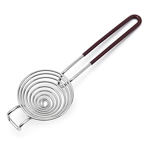 1 séparateur d'œufs portable - Spirale en acier inoxydable - Blanc - Séparateur jaune d'œuf avec long manche - Outil de cuisine