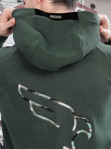 Image of STELLERS Men's Solid Zipper Fleece Hooded Sweatshirt | Regular Fit | Feather Touch Feel | Odour Resistant | Wrinkle Free | Quick Dry | Stretchable | Breathable | Sustainable | Anti-Static