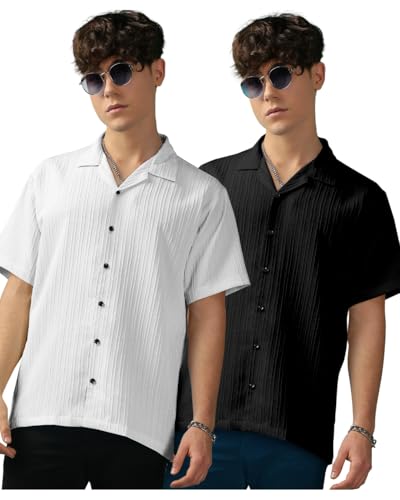 Image of Men's Striped Half Sleeve Polycotton Shirt | Casual & Formal Wear | Comfortable & Stylish