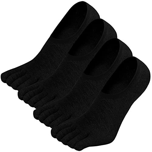 ZAKASA No-Show Toe Socks Men: Five Finger Socks Invisible Liner Low Cut for Running Loafers Athletic Shoes