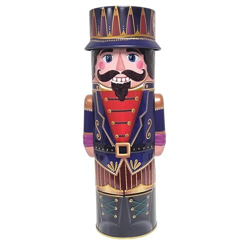 Nutcracker Tin with Shortbread Biscuits, 135g - Festive Holiday Edition, for Biscuit Lovers and Seasonal Decor (Red)