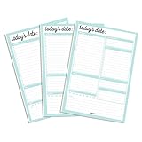 Daily Planner to-Do List Notepad (3-Pack (Teal))