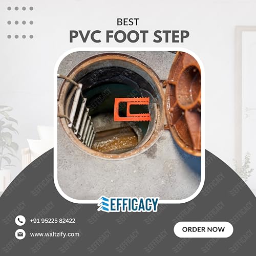 Image of Efficacy PVC Foot Steps Suitable for Under Construction Sites, UG Sump Tank, Swimming Pools, Over Head Tanks & Man Holes | Industrial Foot Steps Underground Water Tank use Size-10mm - 5Pc