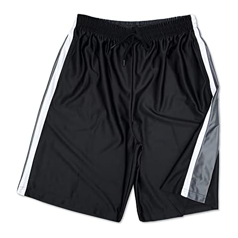 Eurenxu Men's Sports Shorts Basketball Shorts Running Fitness Shorts Color Matching Reflective Shorts - black - X-Large Cover