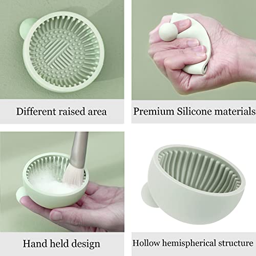 Pubcontti Makeup Brush Cleaner Mat，Silicone Make Up Cleaning Brush Scrubber Bowl Portable Washing Tool Cosmetic Brush Cleaners For Gir，Easy Clean #TOP2
