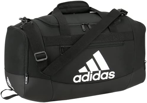 adidas Defender 4 Small Duffel Bag, Black/White, 11.75"x20.5"x11"