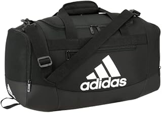 adidas Defender 4 Small Duffel Bag, Black/White, 11.75