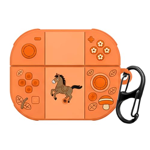 Image of Anvique Silicone Case Cover for Oneplus Nord Buds 4 Pro, Scratch Resistance, Shock Absorption, with Premium Carabiner (Horse Orange S)