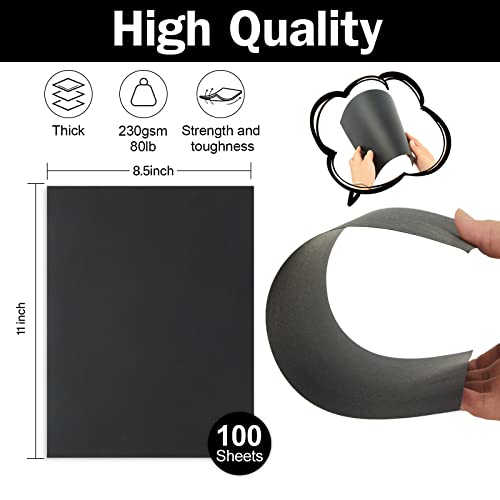 100 Sheets Black Cardstock 8.5 X 11 Thick Paper, Goefun 80Lb Card Stock Printer Paper For Invitations, Scrapbooking, Crafts, Diy Cards #TOP1