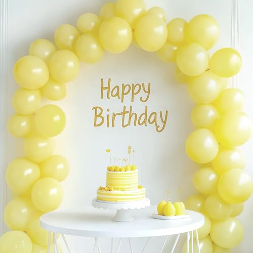 Image of RUBFAC 129pcs Pastel Yellow Balloons Different Sizes 18 12 10 5 Inches Light Yellow Balloons for Happy Birthday Wedding Anniversary Baby Shower Easter Garland Arch Party Decoration