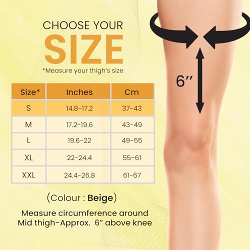 Image of AGARO Stretchable Knee Support, Breathable Fabric, Uniform Compression, Relieves Muscle Pain, Joint Pain, Injury Recovery, For Workout, Running, For Men & Women, Knee Cap, Small, Biege, Pack of 2