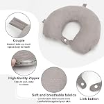 Zebrabox Travel Neck Pillow Cover U Shape Necks Pillows Case Replacement Covers Soft and Smooth Black (ONLY Pillow Cover, No Filler)