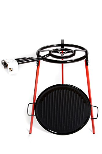 Vaello Campos- La Valenciana 6040 ECO SET GRILL 46: patas soporte acoplables cuadradas + asador grill 46 cm + quemador 400 mm.