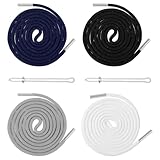 HJZHII 4 Stück 140cm Kordel für Jogginghose Mit 2 Stück Durchziehnadel, Universal Kordel für Hoodie mit Metallenden Polyester Kordelzug für Hoodie Hosen Jacken Sporthosen