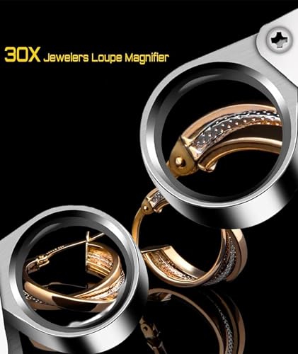 30x Magnifying Glass for Reading, Magnifying Glass, Jewellers Loupe Folding Type Magnifying Lens Jewelry Identification Magnifier Electronic Component Parts Pickup 3 41+Zw5 cLeL