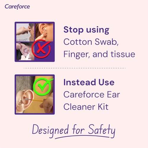 Image of Careforce - The Force Behind Your Health Ear Cleaning Kit Steel Ear Cleaner Reusable Ear Wax Remover Tool Kit Set With Storage Pack, Ear Curette Cleaner And Spring Ear Buds Cleaner 6 Pcs Set Yellow