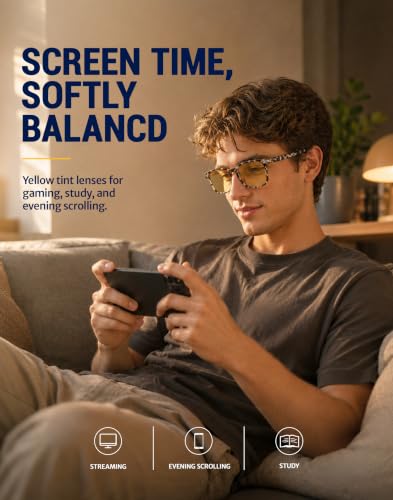 Image of TIJN Gaming Glasses Blue Light Blocking Glasses for Women Men Nerd Eyeglasses Screen Fatigue Anti UV Glare (Leopard(Gaming Glasses))