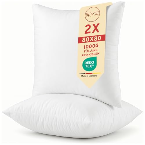 EVE Textile® 2er Set Kissen 80x80 cm Kopfkissen Öko-Tex 100...
