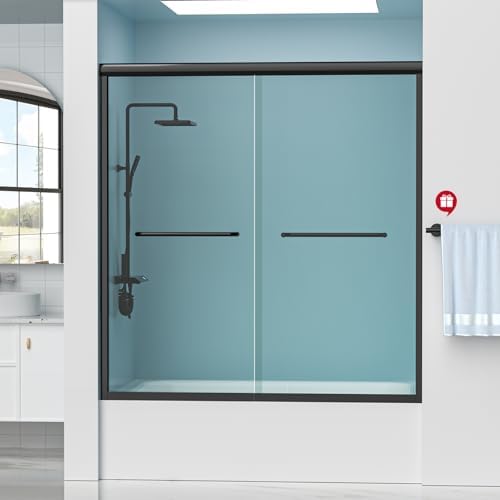 Oycevila Tub Shower Door 56-59" W X 59" H, Semi-Frameless Bypass Tub ...