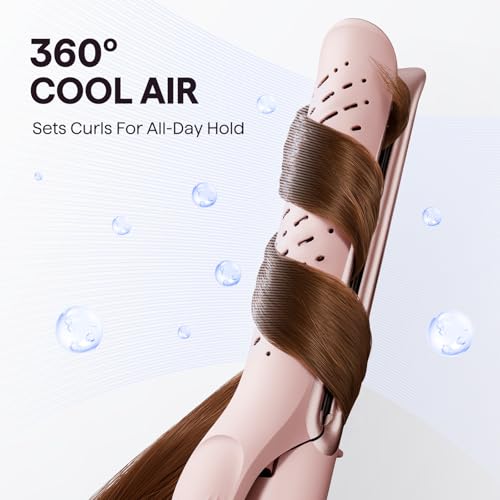Wavytalk Upgrade Airflow Styler Curling Iron Flat Iron, Whirlwind Pro, 3 Air Modes with LED Display, Anti-Scald 1.25" Curling Wand,2-in-1 Hair Straightener and Curler with Cooling Air to Lock in Style - Image 3