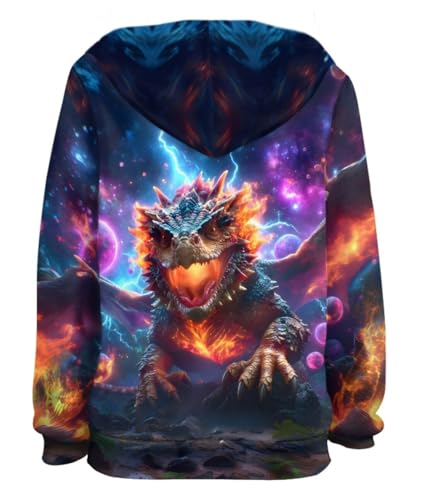 Image of GLUDEAR Teen Boys Girls Novelty Animal Galaxy Hoodies Sweatshirts Pullover
