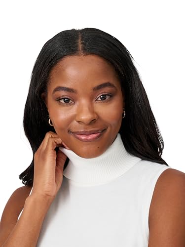 Image of Cable & Gauge Sleeveless Turtleneck Sweater - Chic Mock Neck Tank Top, Perfect for Layering & Year-Round Wardrobe Essentials