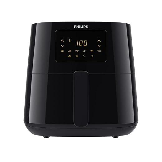 Philips Essential Airfryer XL Heißluftfritteuse, Rapid Air Technologie, 6.2L, 2000 Watt, 5 Portionen, Mit Touchscreen, NutriU App, Schwarz (HD9270/90)