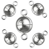 ✨ MY-BEAD fünf Magnetverschlüsse Ø 8mm mit zwei geschlossenen Ringen aus 925 Sterling Silber – Vielseitig einsetzbare Kugelmagnete als praktischer Ersatz oder zur Reparatur von Armbändern, Halsketten, Ketten und Colliers. Ideal auch als Verbinder oder Verschluss für unterschiedlichste Schmuckstücke wie Anhänger oder Charms ~ Präzise Verarbeitung, feine Oberfläche und zuverlässige Funktion. Ideal für Schmuckherstellung, DIY Schmuck, Reparaturen und professionelle Schmuckgestaltung