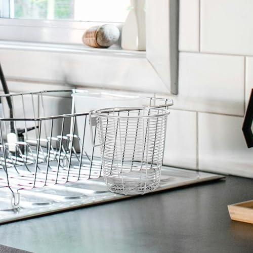 Ciieeo Stainless Steel Utensil Holder for Dishwasher, Hanging Cutlery Drainer Basket, Space-Saving Kitchen Organizer for Chopsticks, Spoons, and Spatulas, Easy to Clean and Install, Silver - Image 8