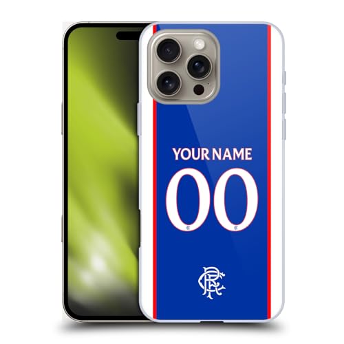 Licenza Ufficiale Personalizzata Personale Rangers FC Home Kit Custodia Cover Dura per Parte Posteriore Compatibile con Apple iPhone 16 PRO Max