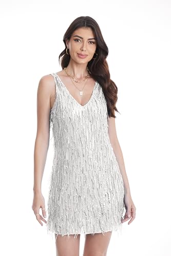 Image of women'Lace Tassels mini Dress Slip Sleeveless Party Club Dress