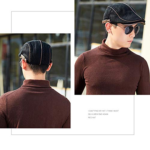 Image of M MOACC Men Beret Hat Cotton Adjustable Newsboy Hats Cabbie Gatsby Cap Driving Flat Caps