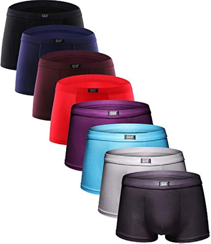 youlehe Men's Underwear Soft Bamboo Boxer Briefs Stretch Trunks Pack