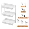 JAQ Makeup Carts, 3-Tier Metal Rolling Utility Storage Organizer Cart Shelf with Wheels for Craft Office Supplies Diapper Snack in Bathroom Kitchen Laundry Classroom Dorm -(3-Tier,White) #4
