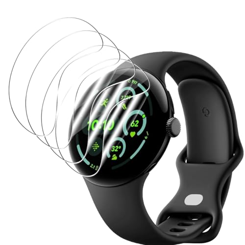 Jewloofa Protector de Pantalla Compatible con Google Pixel Watch 3 45mm [4 Piezas], Anti-Arañazo, HD Soft TPU Protector de Pantalla antiarañazos para Google Pixel Watch 3 45mm